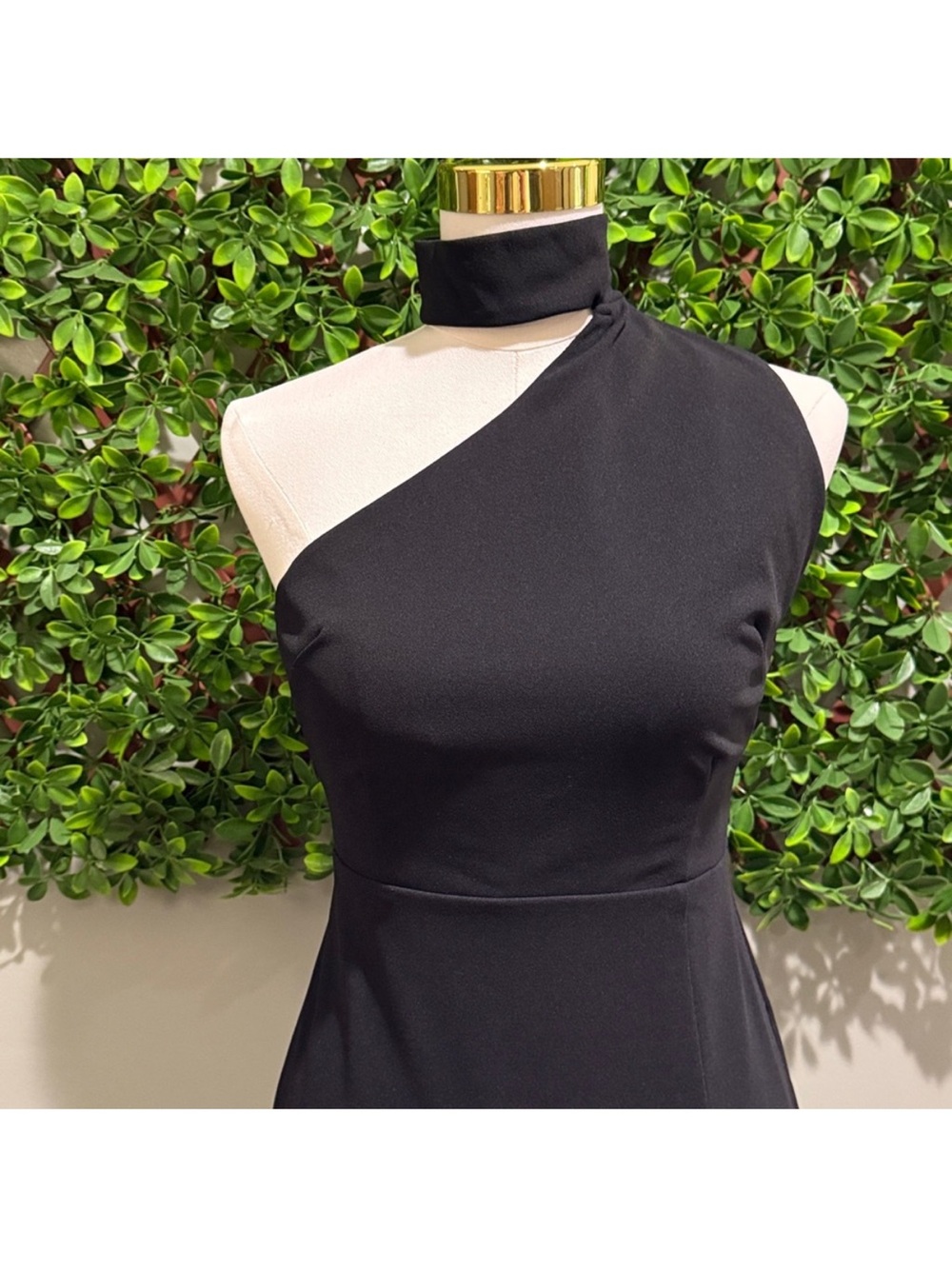 NWT- Keep It Interesting Black Asymmetrical Cutout Halter Dress - Picture 5 of 13